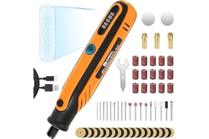 HARDELL Rotary Tool, 4V Mini Cordless Rotary tool Kit con 5 Speed Display, Rechargeable Rotary tool Set with 69 Accessories for Sanding, Grinding, Engraving, Polishing, Drilling, Cutting, DIY Crafting