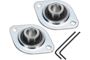 uxcell 2Pcs SBPFL202-10 Pillow Block Bearings 5/8" Bore Bearing Units Steel Flange Mounted Bearing Housing with Wrench