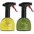 Evo Oil Sprayer Bottle, Non-Aerosol for Olive Cooking Oils, 8-ounce Capacity, Set of 2, Green and Yellow
