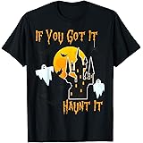 Halloween Haunt It Spooky Mansion Ghosts Bats T-Shirt