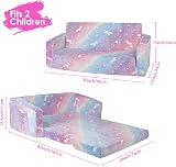 Decalsweet Unicorn Foldable Kids Sofa 2 in 1 Glow Bed with Pocket view 3