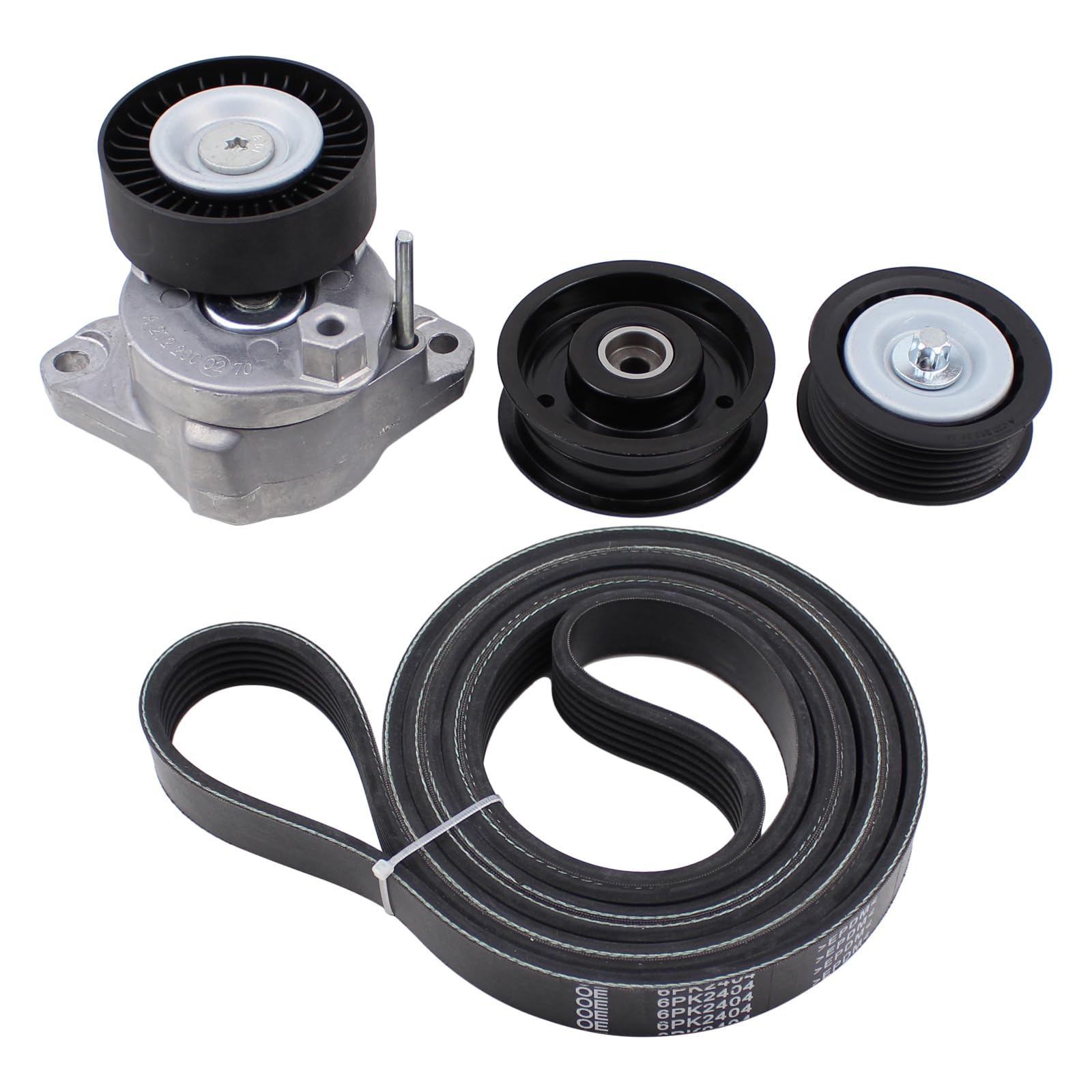Photo 1 of (used)(missing pulley) MOTOKU Belt Tensioner and Serpentine Belt Idler Pulley kit for Mercedes C230 C280 C300 C350 CL550 CLK350 CLK550 CLS550 E350 E550 G550