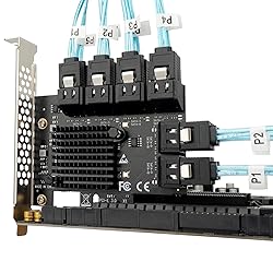 PCIe x1 to 12-Port SATA3.0 Expansion Card,6Gbps