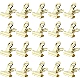 Bonsicoky Metal Bulldog Clips, Gold, 22mm, 30 Pcs | Bull Binder Paper Clips, For Tags Shops, Office and Home