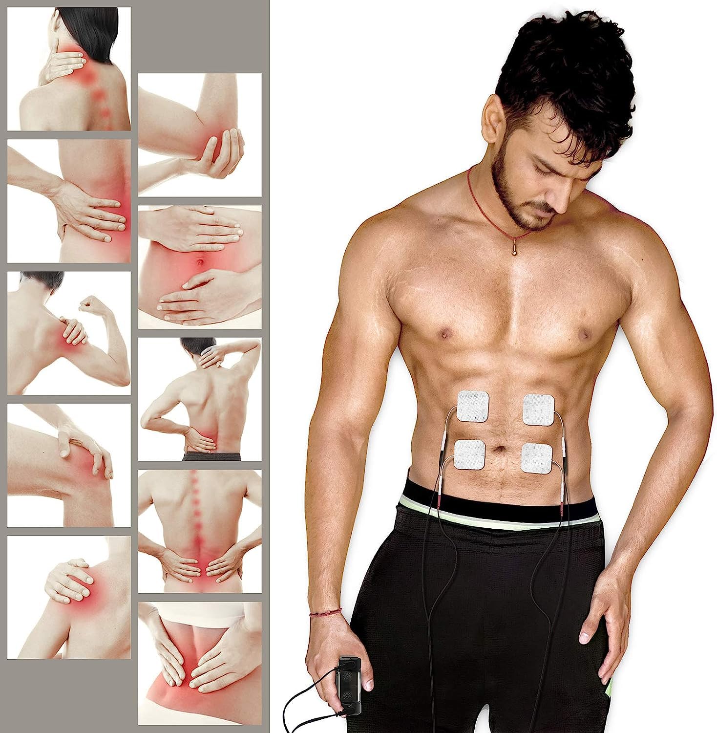 iStim Tens Unit Stimulator Machine - EV820 with 8 Electrodes Japanese Gel for Pain Management, Back Pain and Rehabilitation