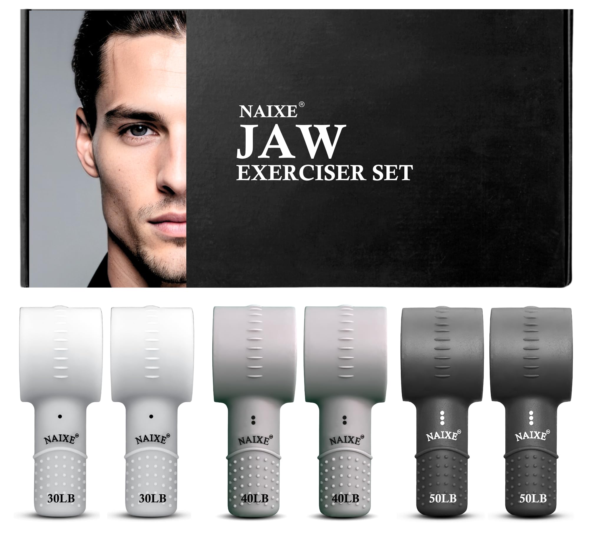 Photo 1 of Jawline Exerciser for Men and Women, Jaw Exerciser, Jawline Trainer, 3 Resistance Levels, Face Slimmer, Silicone Face and Neck Exerciser, Double Chin Reducer Eliminator