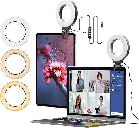 Amazon 21最新版 Ulanzi Ledリングライト 4インチ 会議照明 3色モード 11段階調光 Ipad 自撮り オンライン会議 Usb卓上スタンド 高輝度 暖光 自然光 白光対応 Web会議 テレワーク 自撮り補光 美 容化粧 タブレット ノートパソコン 生放送 Youtube Facebook