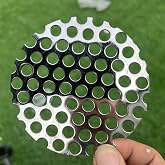 FengYoo 4" Diameter Round Slices Perforated Metal Sheets 19 Gauge Opening 1/3"(About 8 mm) Expanded Metal Mesh Perforated Plate 304 Stainless Steel Sheet Mesh Screen Panel Decorative Me