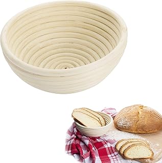 Westmark Gärkörbchen, Für 750-1000 Gramm Brotteig, Rund, Durchmesser: 18 cm, Peddigrohr, Hellbeige, 32082270