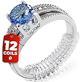 Ring Sizer Adjuster for Loose Rings - 12 Pack, Guards, Spacers &amp; Tighteners, Fits Bands Up to 6mm, Reduces Size by 0.5-1.5, Invisible Design for Women &amp; Men by 5 STARS UNITED