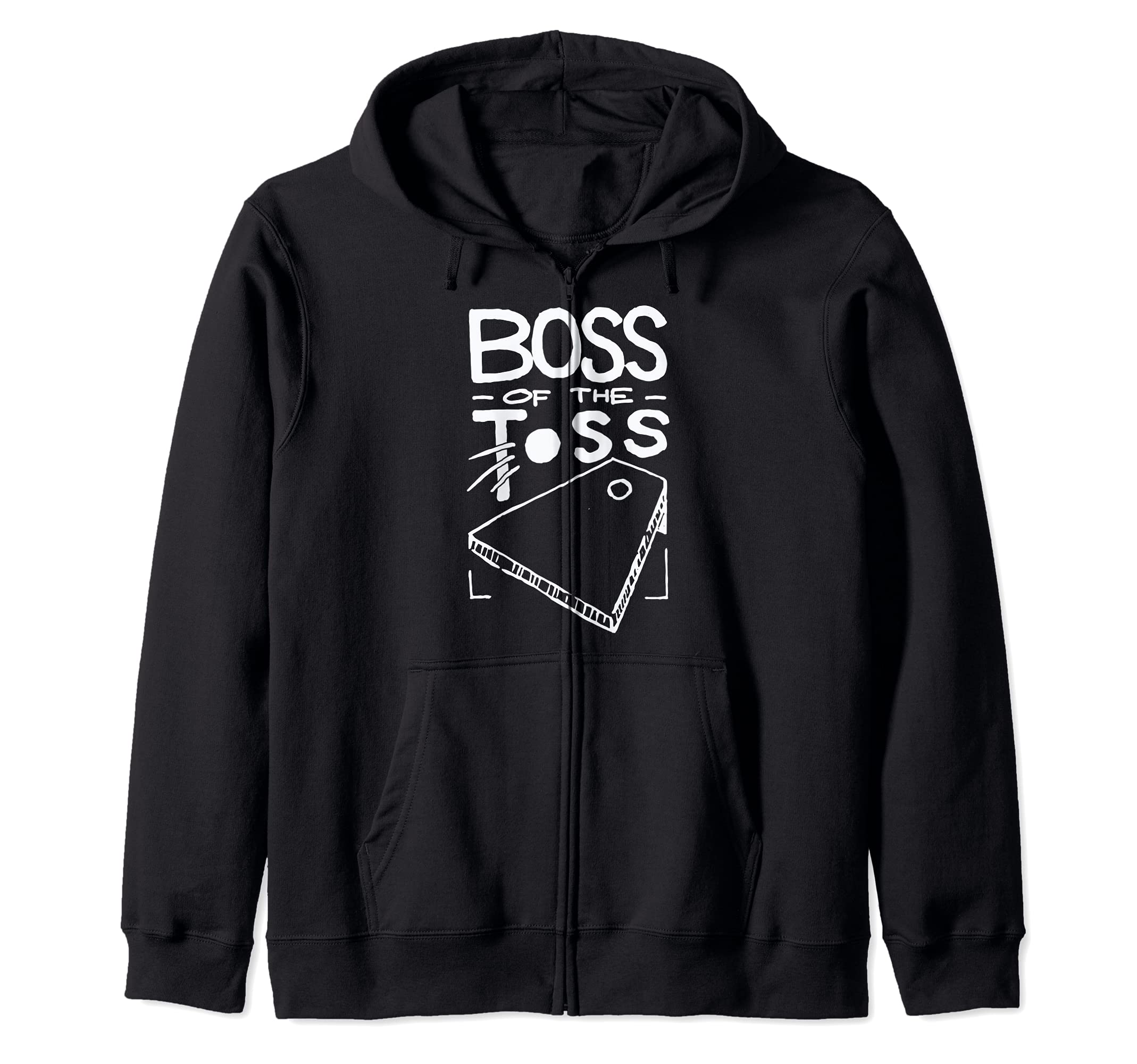 Boss of the Toss Cornhole Game Beanbag Tossing Fun Sport Zip Hoodie