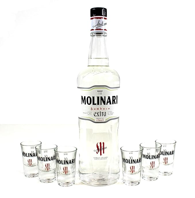 Molinari Shot Gläser 6er Set inkl. Sambuca extra 1,0l ~mn 731 6h1r