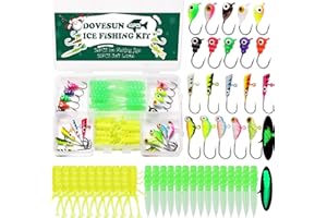 Dovesun Fishing Kit Ice Fishing Jigs Ice Fishing Lures Walleye Fishing Lures Crappie Jigs 135pcs/58pcs/45pcs/34pcs/30pcs/8pcs