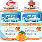 Sugar Free Lutein Gummies 25mg, Lutein and Zeaxanthin Supplements for Eye Health, 13-in-1 Eye Care Formula with Omega-3 Bilberry Saffron-Vision Health, Eye Strain, Dry Eyes,Vegan Orange Flavor 120 Cts