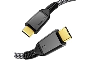 Maxonar 80Gbps Thunderbolt 5 Cable 4FT, 120Gbps Bandwidth Boost for 16K, 240W, Dual 8K Display, Compatible with Thunderbolt 5
