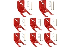 MUXHEL 8 Pcs Universal Fire Extinguisher Mount, Red Fire Extinguisher Bracket for 5-13 lbs, Wall Mount, Steel Frame