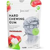 Jawliner&reg; Hard Jawline Gum for Facial Fitness - Jaw Exerciser for Sculpted Masseter Muscle with 6-10&times; Stronger Resistance - Sugar-Free Vegan Workout Gum - Watermelon Flavor, 40 Pieces
