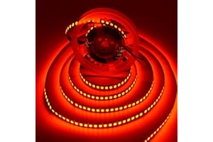 SUYOOULIN LED Light Strip, 16.4ft 600 Units SMD 5054 LEDs(5050 Upgraded), 16000LM Flexible 12V DC Non-Waterproof Light Strips, LED Ribbon, DIY Christmas Home Kitchen Indoor Party Decoration (Red)