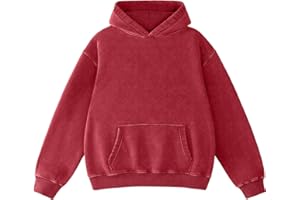 Dnzzs Acid Wash Hoodie Super Soft Sweatshirt for Mens Pullover Oversized Men's Fashion Hoodies & Sweatshirts Vintage Tops