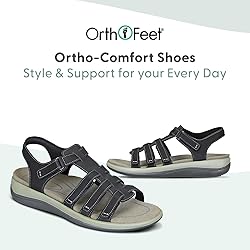 Orthofeet Women's Orthopedic Black Leather Amalfi