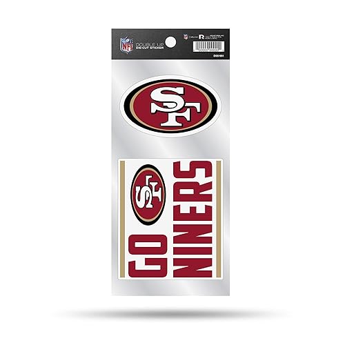 Rico Industries NFL San Francisco 49ers Double Up Die Cut 2-Piece Sticker Sheet