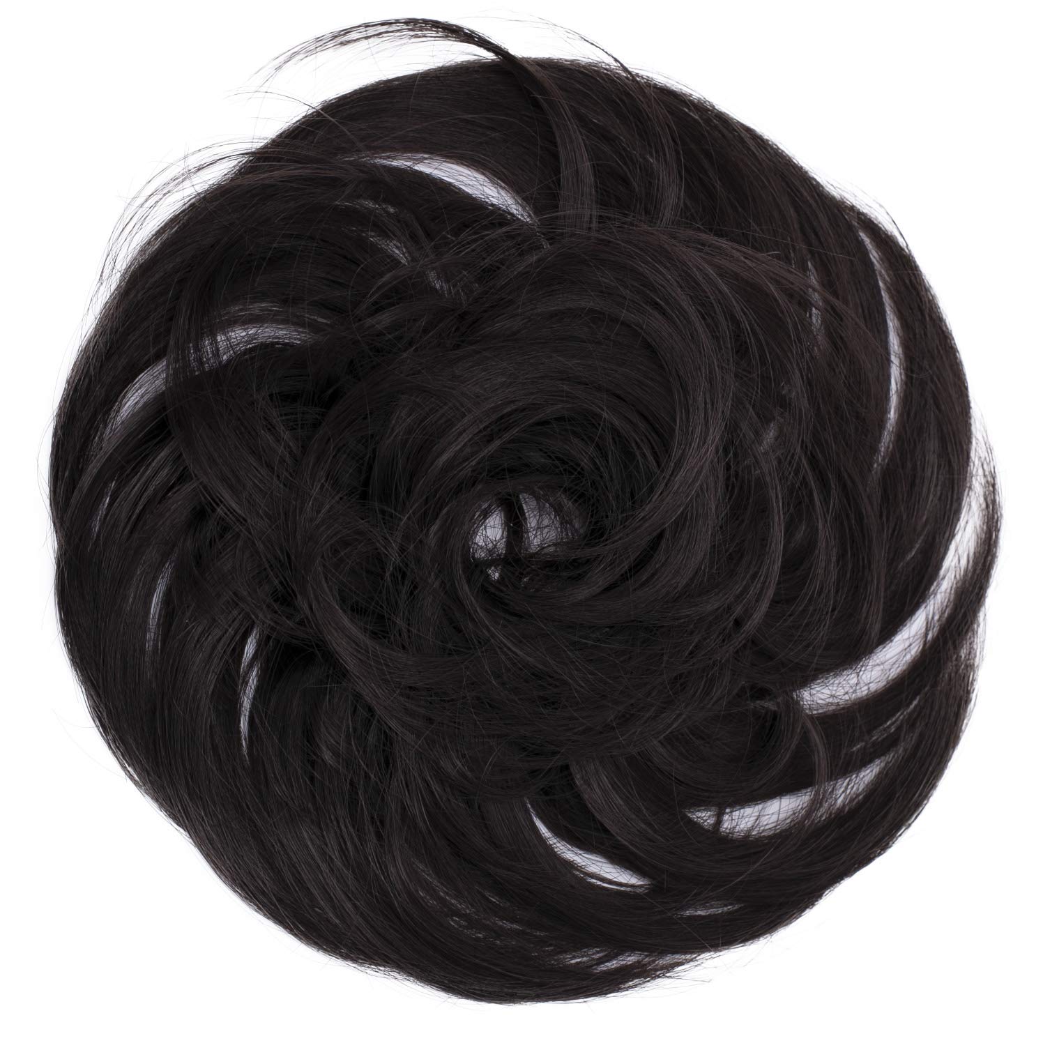 CAISHA Synthetic Fiber Hairpiece Scrunchie Scrunchy Updo Slightly Wavy Dark Brown G2B