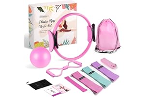 Sensrola Home Pilates Kit, Pilates Essentials Kit for Women, Pilates Equipment Set with Pilates Ring, Resistance Bands & Accessories, Guides, Pilates Ring and Ball Set for Starters Home Workouts