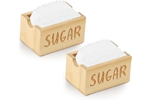 2 Pcs Wood Sugar Packet Holder Sugar Packet Dispenser Sugar Packet Organizer Coffee Caddy Organizer Tea Bag Organizer Small T