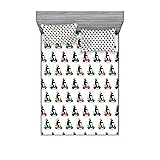 Ambesonne Scottie Dog Fitted Sheet & Pillow Sham