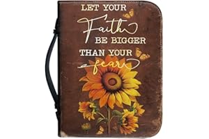 Psesaysky Sunflower Fall Women Bible Carrying Case Multi-Purpose Bible Carrier Bible Protector Lightweight Bible Covers for Woman Large Size