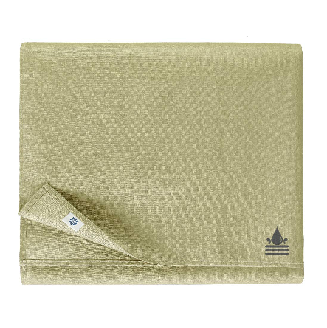 Linen & Cotton Tablecloth Waterproof Adele -100% Linen, Beige (147 x 300 cm) Water Stain Dirt Resistant Long Table Linen Cloth Cover Oilcloth Easy Care Anti Slip for Home Garden Outdoor Summer Party