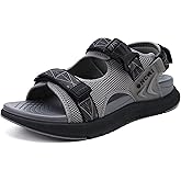 ONCAI Men's Hiking Sandals with Arch Support Mesh Athletic Walking Sandalias Summer Outdoor Cushion Thick Rubber Soles and Recovery Sports Fisherman Sandals Size 7-15