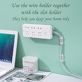 DALAETUS 28pc White Self Adhesive Power Strip Holder Cable Clips No Drill view 5