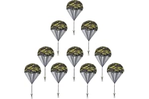 10 Pcs Parachute Toy, Camo Parachute Men Toy Tangle Free Throwing Hand Throw Outdoor Flying Paratrooper Toy No Battery nor As
