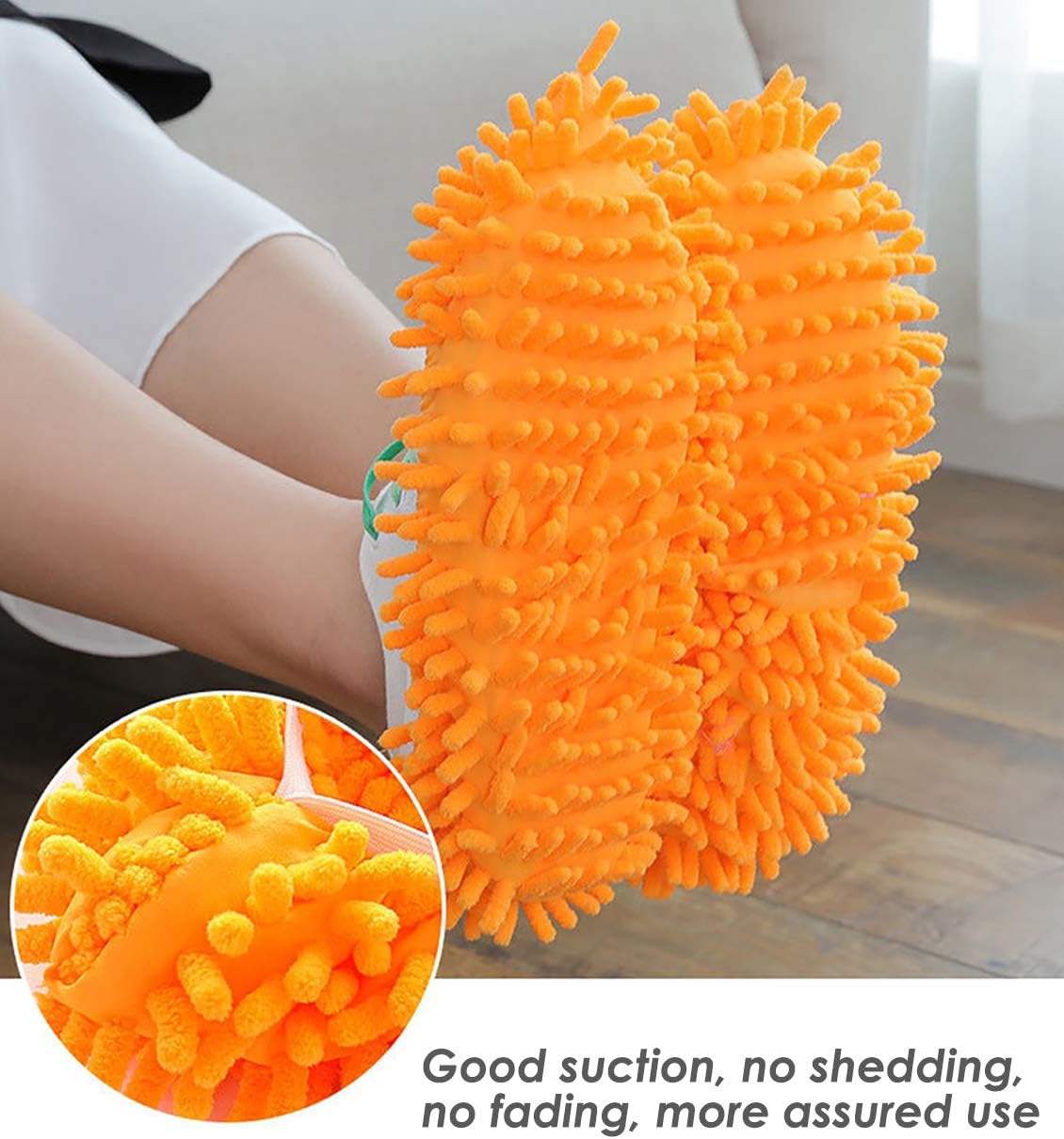 Mop Slippers,Microfibre Slippers,Floor Cleaning Slippers Easy to Clean Bathroom Office Kitchen Living Room Floor(3 works) - Image 4