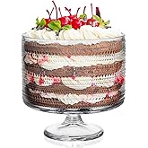MOLIGOU Glass Trifle Bowl, 110oz Trifle Bowl with Pedestal, Trifle Serving Dish for Salad, Dessert, Fruit