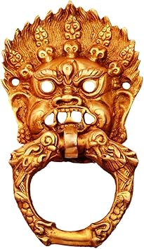 Purpledip Brass Door Knocker Drawer Pull Ring Handle Knob Evil