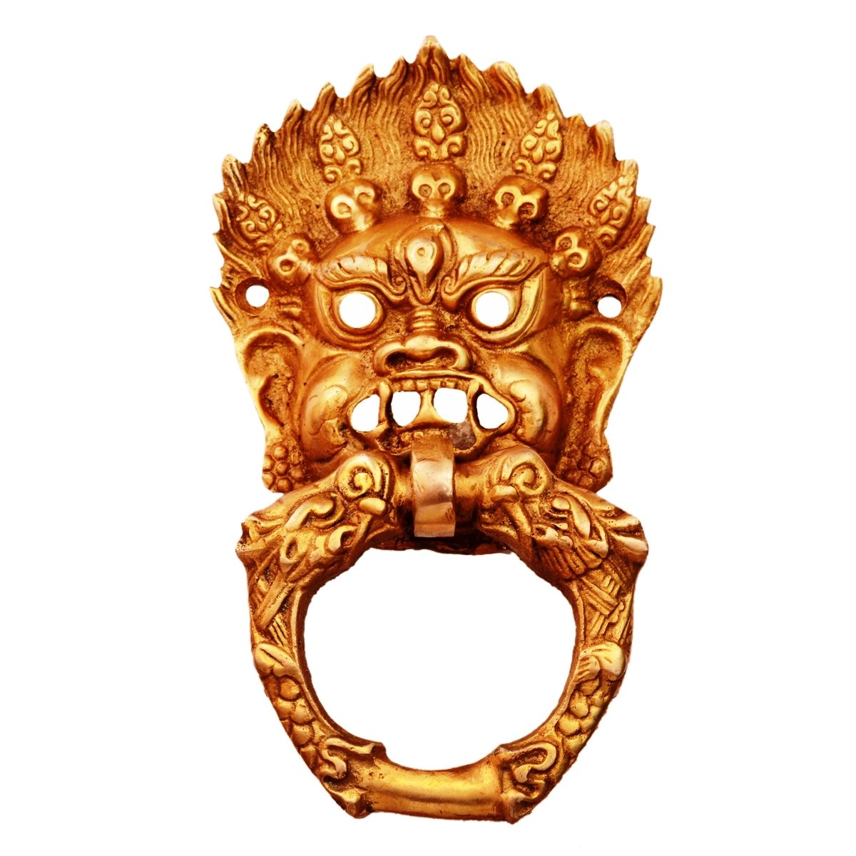 Purpledip Brass Door Knocker Drawer Pull Ring Handle Knob 'Evil Eye' (11132)