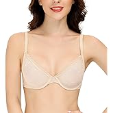 YANDW Sexy Sheer See Through Bras Unlined Underwire Lace Mesh Non Padded Ultra Thin Clear Bralette