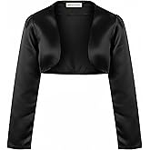 BOLEROSE Girls Satin Long Sleeve Bolero Childrens Kids Shrug