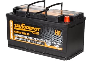 1AUTODEPOT BCI Group 49 Car Battery, 12V 95Ah Size H8 Automotive Battery Premium Maintenance Free AGM Batteries, 900CCA, 160RC