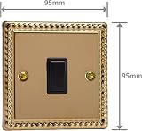 Varilight 1G 1 or 2 Way 10A Switch Georgian Brass XG1B view 4