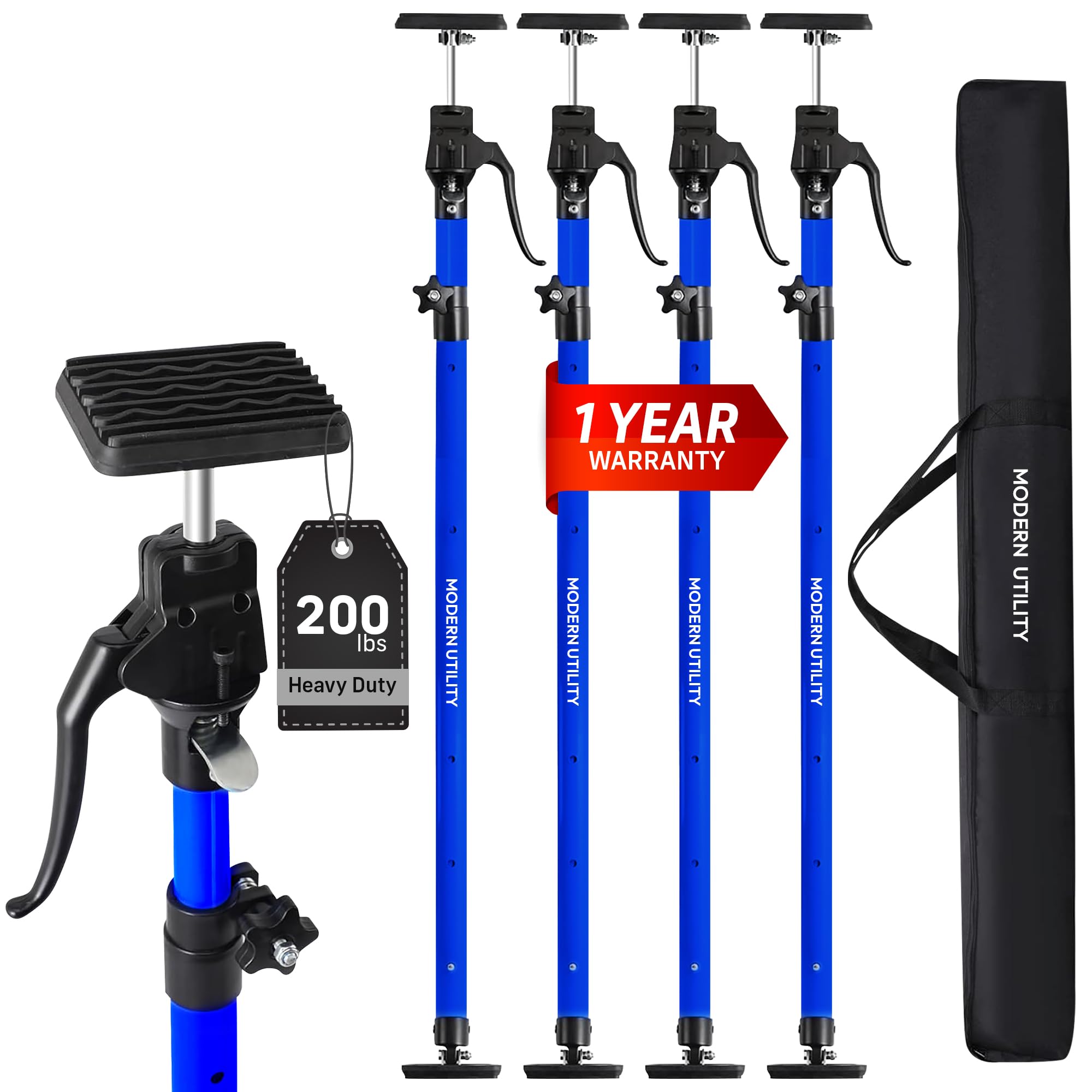 Photo 1 of *** only one jack ***Adjustable Cabinet Jacks for Installing Cabinets (45.3-114.2 Inches 4 Pack) Heavy Duty 200 lb Metal Quick Support Rod & Third Hand Support System with Swivel Non-Slip Pads for Drywall and Ceilings.