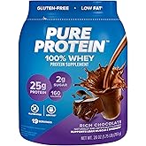 Pure Protein 100% Whey Protein Powder, Rich Chocolate, 25 g Protein, 1.75 lb (Packaging May Vary)