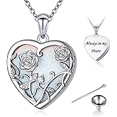 Yearace Urn Necklace for Ashes Sterling Silver Filigree Locket Necklace that Holds Pictures Heart Keepsake Memorial Necklace Cremation Jewelry for Ashes for Women Men