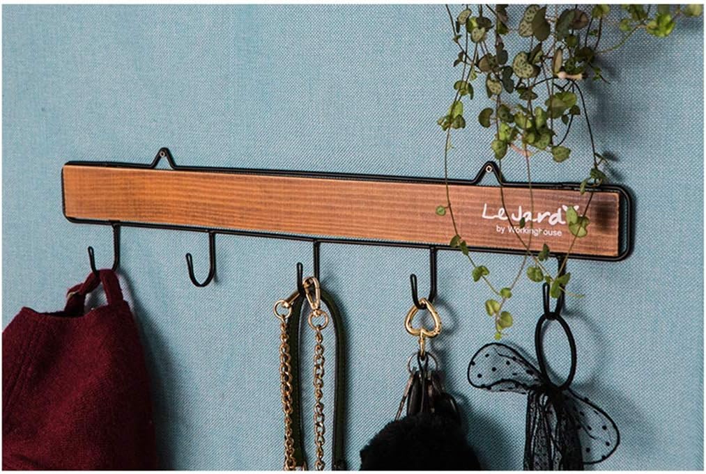 16lyp Retro Holz Eisen Halter Rack Wand Storage Hanger 5 Haken Fur Mantel Hute Robe Schlussel Hangend Zuhause Zimmer Badezimmer Turhanger Dekoration Wand Braun Amazon De Kuche Haushalt