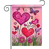 Morigins Valentines Day Welcome Love Garden Flag Love Heart Rustic Yard Double Sided Anniversary Festivals Outdoor Decoration Flag 12x18 inch