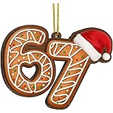 67 Funny Christmas Ornaments 2025, 67 Meme Santa Ornaments for Christmas Tree, 2D Six Seven Tree Ornament 6 7 Stuff for Xmas Holiday Home Decor