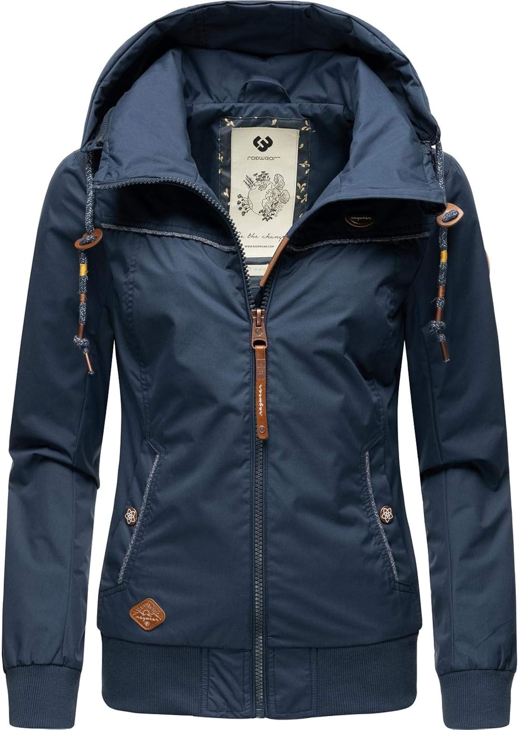 Ragwear Damen ÜbergangsJacke Regenjacke mit Abnehmbarer Kapuze Jotty