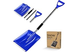 UMUACCAN Snow Shovel for Driveway -2024 New Upgrade Car Snow Shovel with Handle and Large Capacity for Snow Removal - Portable Shovel for Trunk Car Emergency Camping Home Garden (Blue)